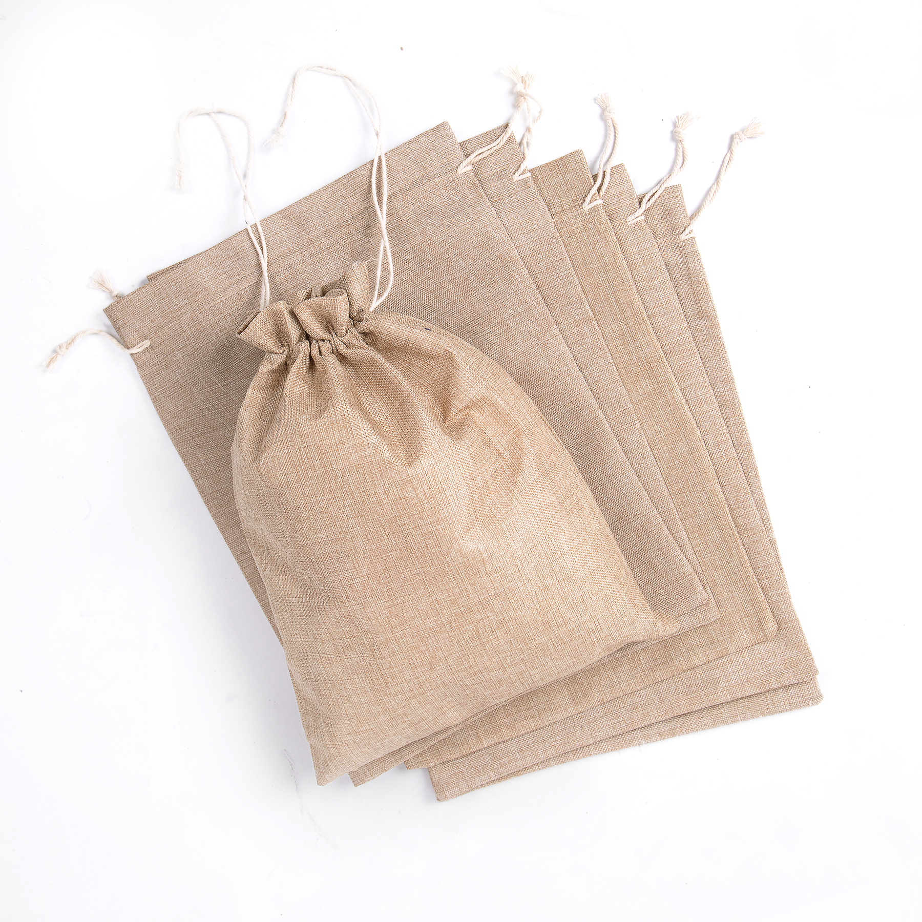 15 3/4" X 11 7/8" Burlap Drawstring Bag 4