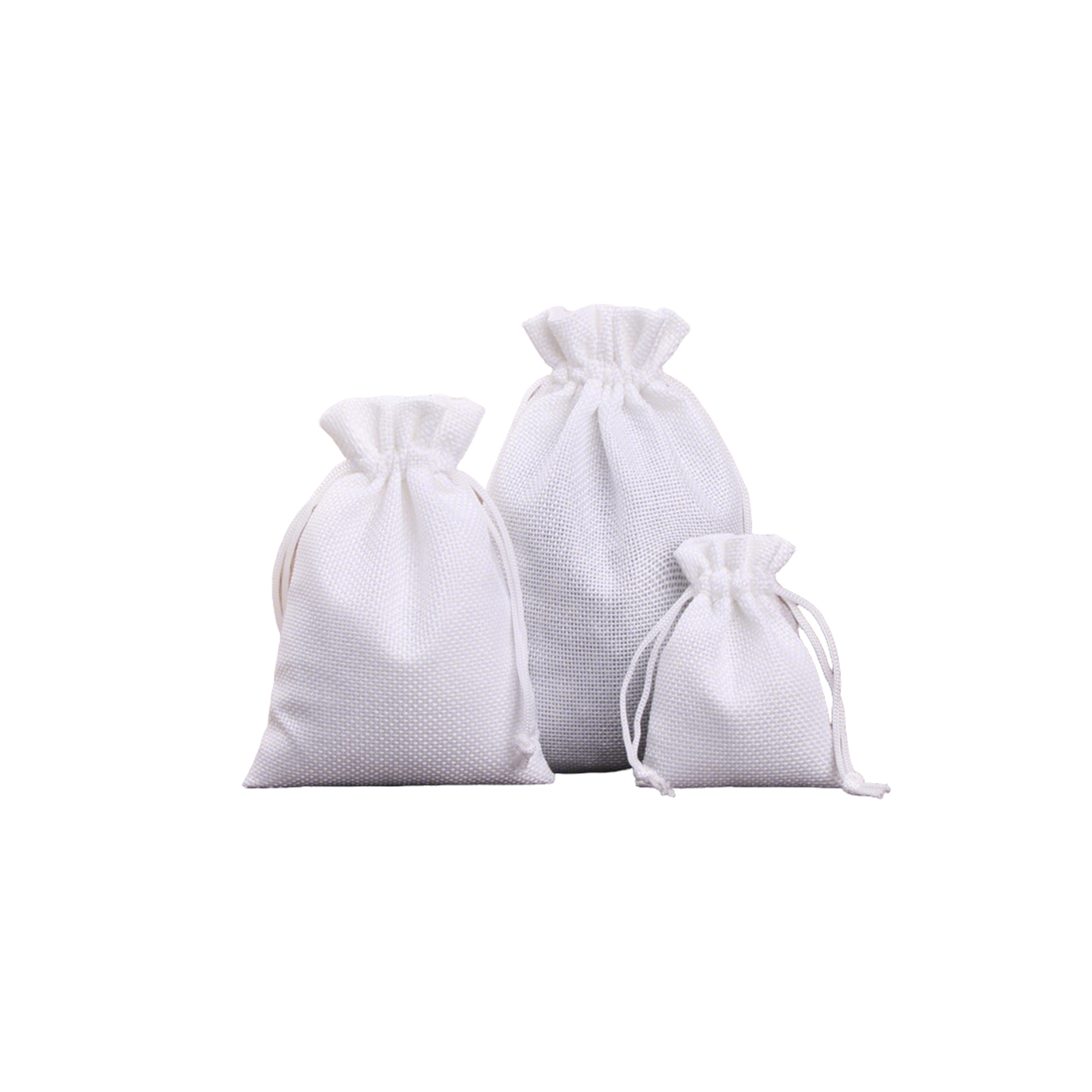 Burlap Drawstring Gift Pouch With Double Knot Closure 16