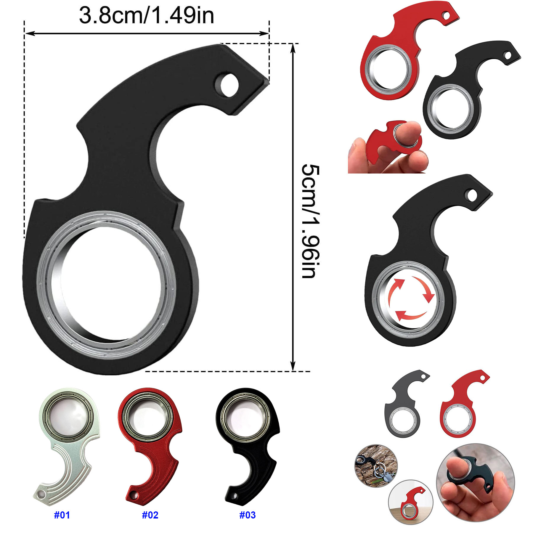 Keychain Spinner Fidget Keychain