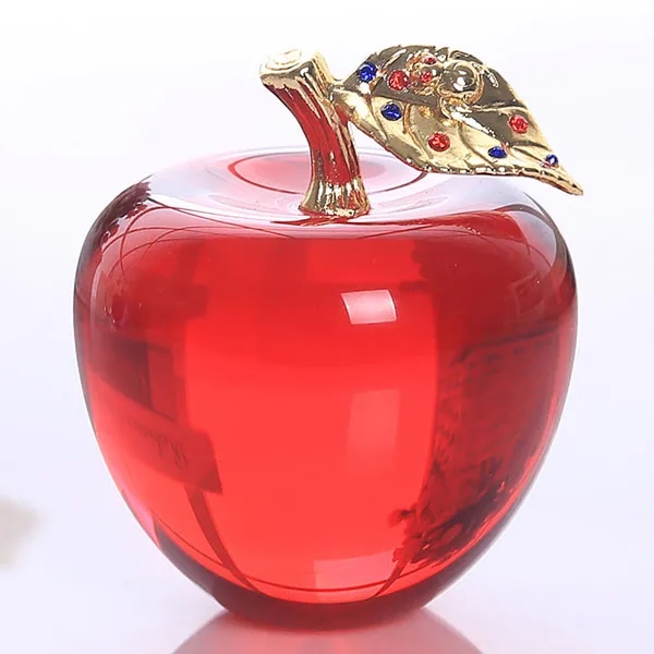 Christmas Crystal Red Apple Paperweight 6