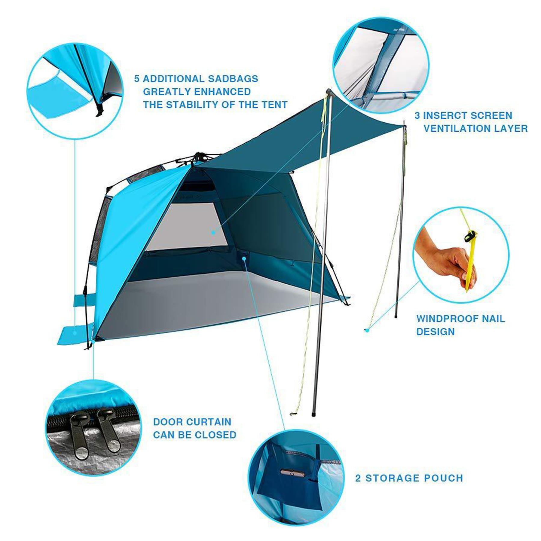 Outdoor Multi-person Shelter Tent 4