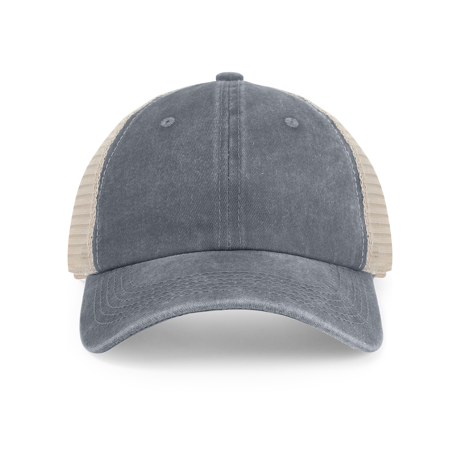 6 Panel Pigment-Dyed Cotton Soft Trucker Cap Vintage Mesh Hats 4