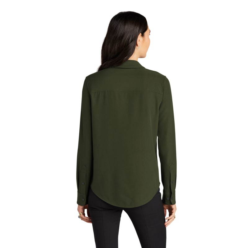MERCER+METTLE Women's Stretch Crepe Long Sleeve Camp 8