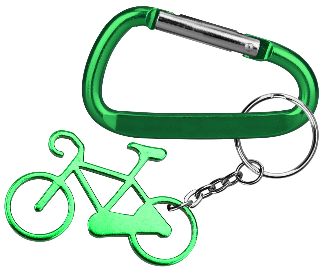 Bicycle shape bottle opener with key chain and carabiner 2