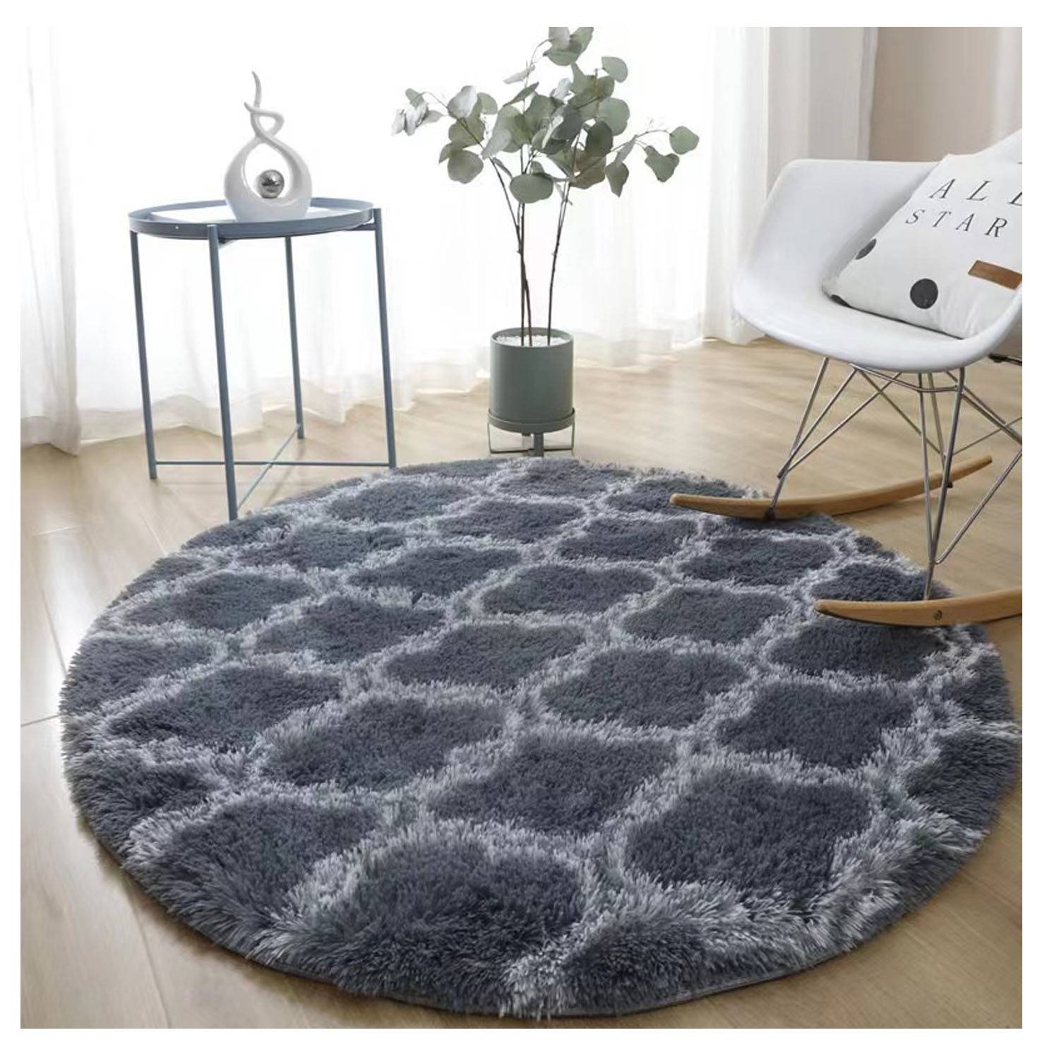 Home plush round carpet 4