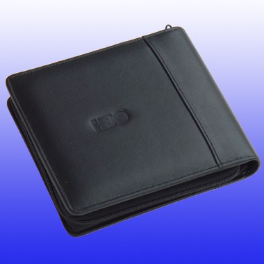 LEATHER CASE CD HOLDER WITH 12 INSERTS 2