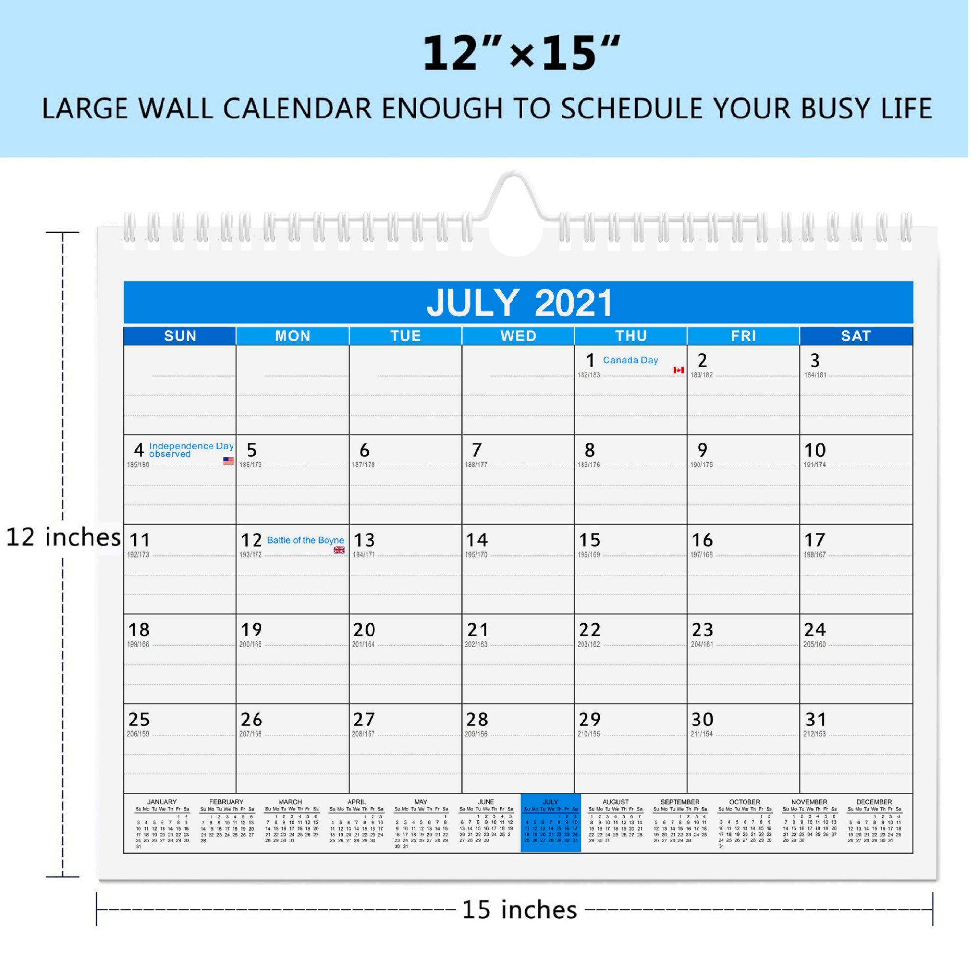 18 Months 15"*12" Wall Calendar From Jan 2025 To June 2026 1