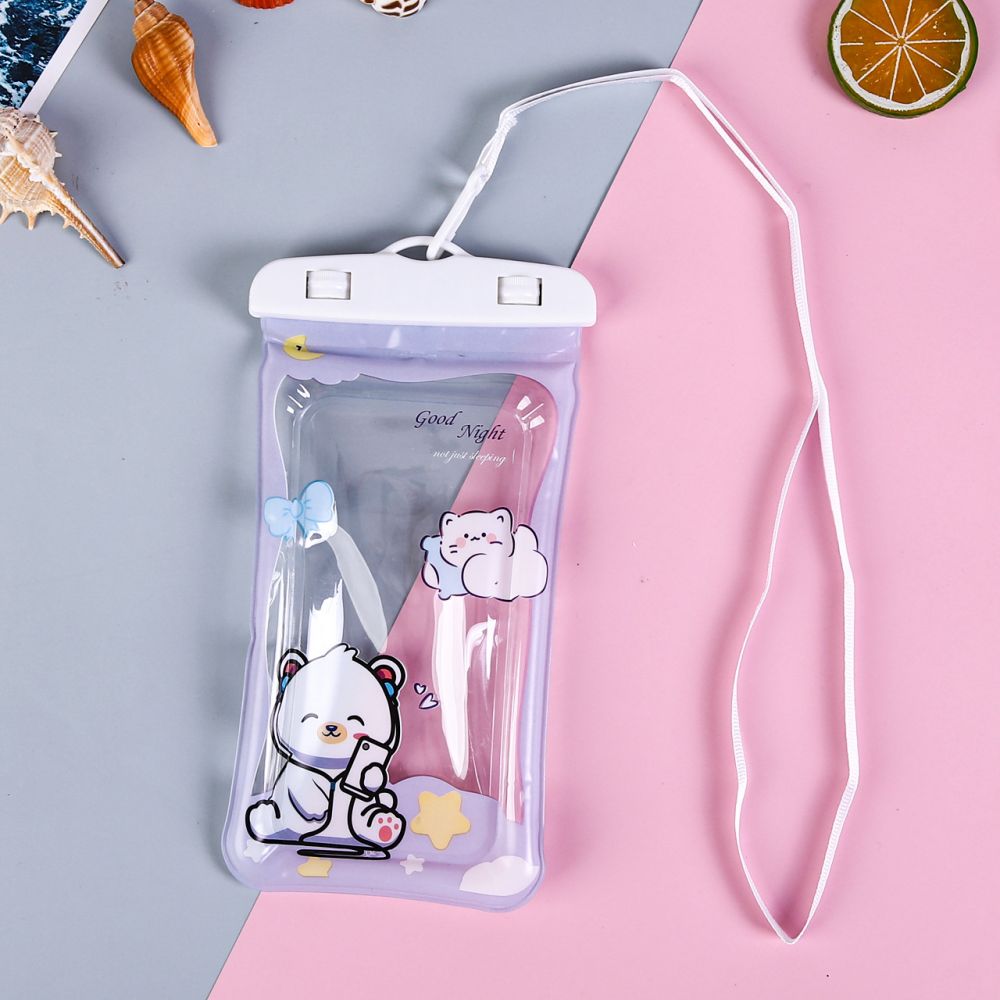 PVC Inflatable Waterproof Phone Pouch For Swimming With Touch Screen Capability 5