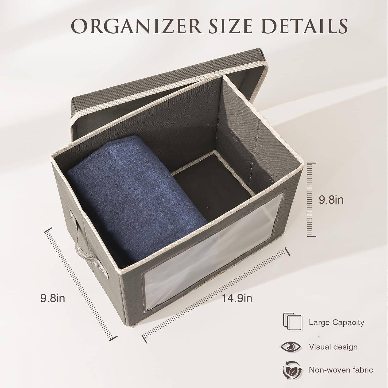 Foldable Fabric Storage Bin w/ Window 1