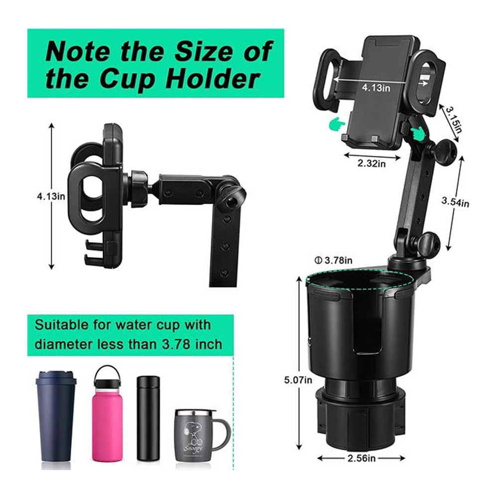 Car Cup Holder With Phone Mount 4