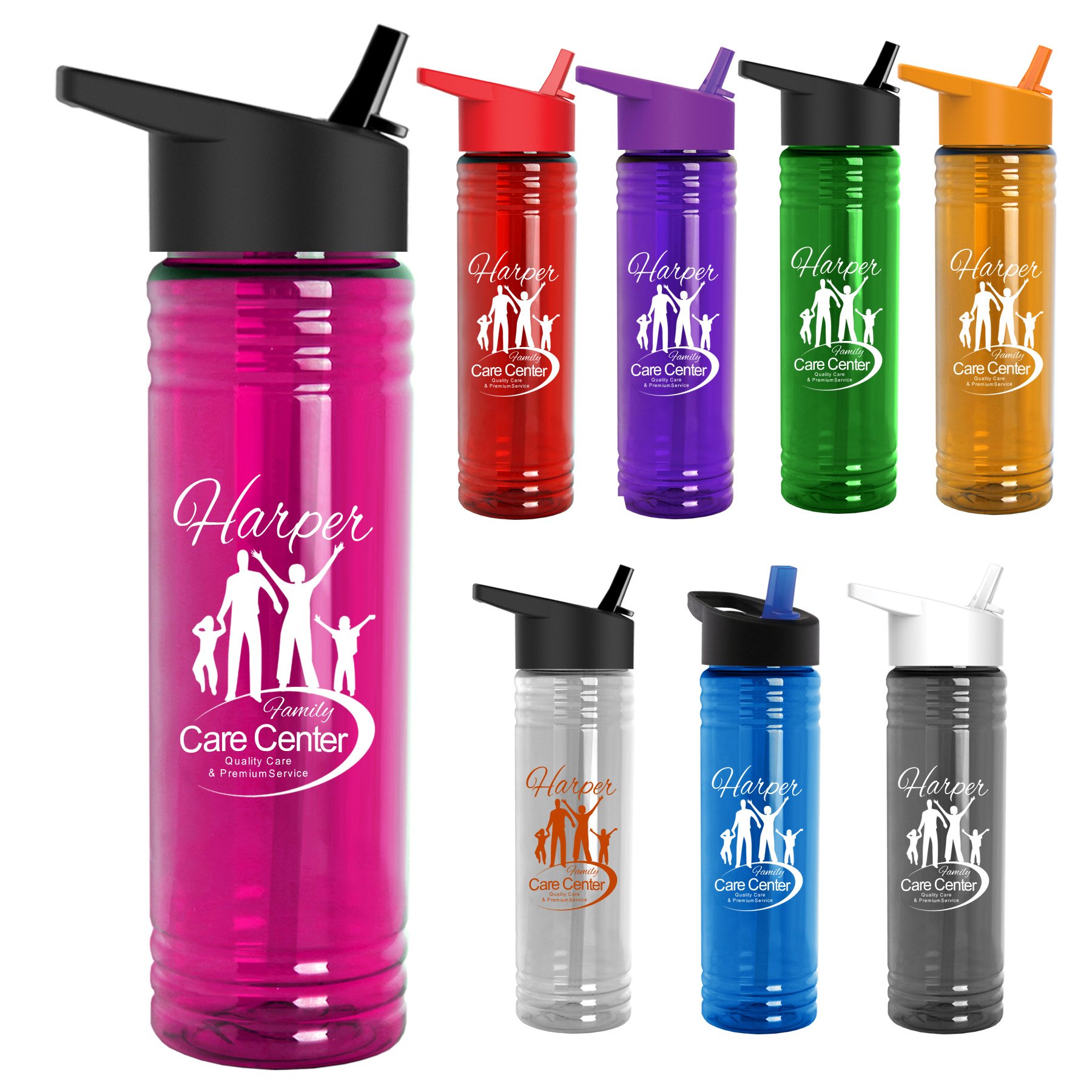 Garyline® Slim Fit Bottle with Flip-Straw Lid - 24 oz. 100