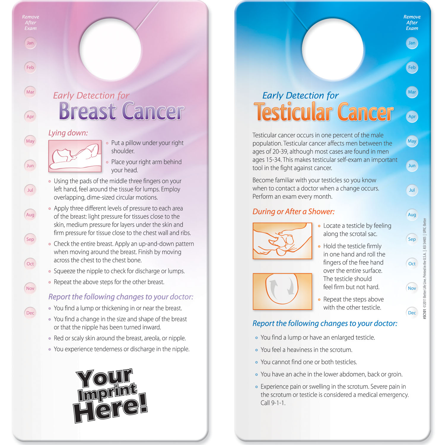 Shower Card - Early Detection for Breast / Testicular Cancer 1