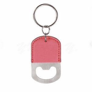Leatherette Bottle Opener Key Ring 2