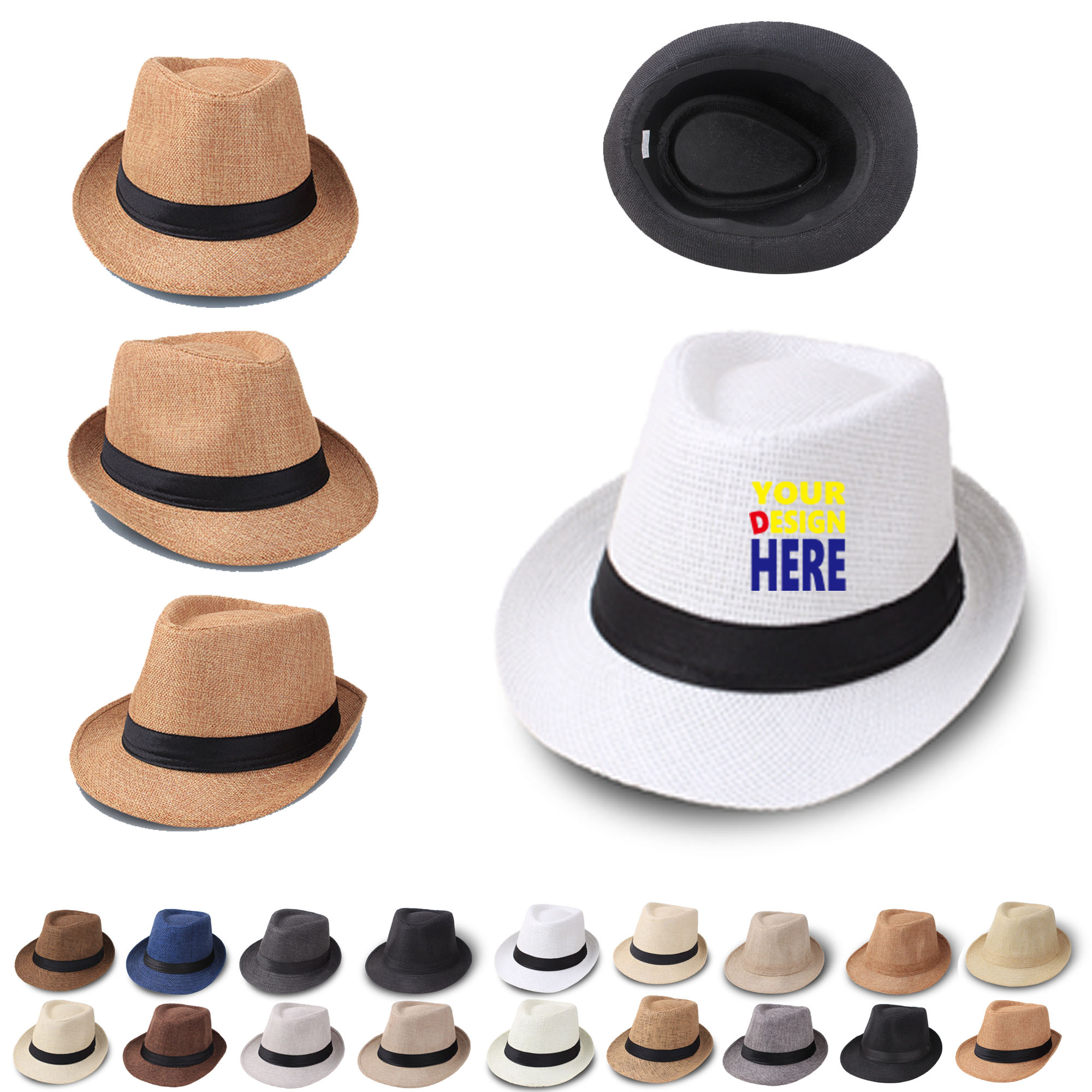 MOQ20 Faux Linen Breathable Sun Protection Hat 1
