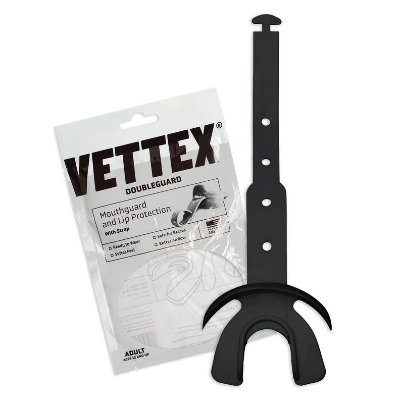 Vettex Football Doubleguard Mouthguard Breathable Doubleguard with Lip Protection and Strap - Adult 13