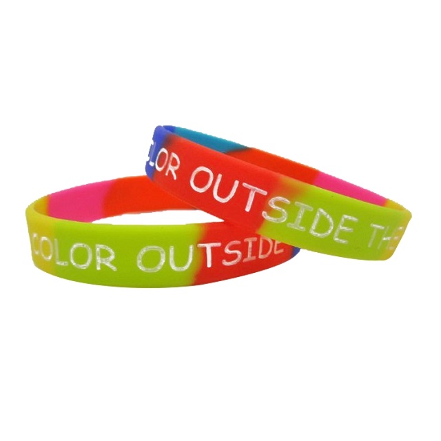 Individually Packaged Debossed-Filled Silicone Wristband 1