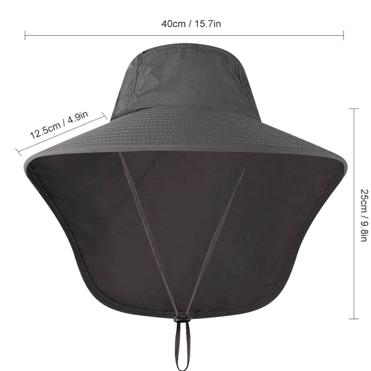 Wide Brim Sun Hat With Neck Flap 2