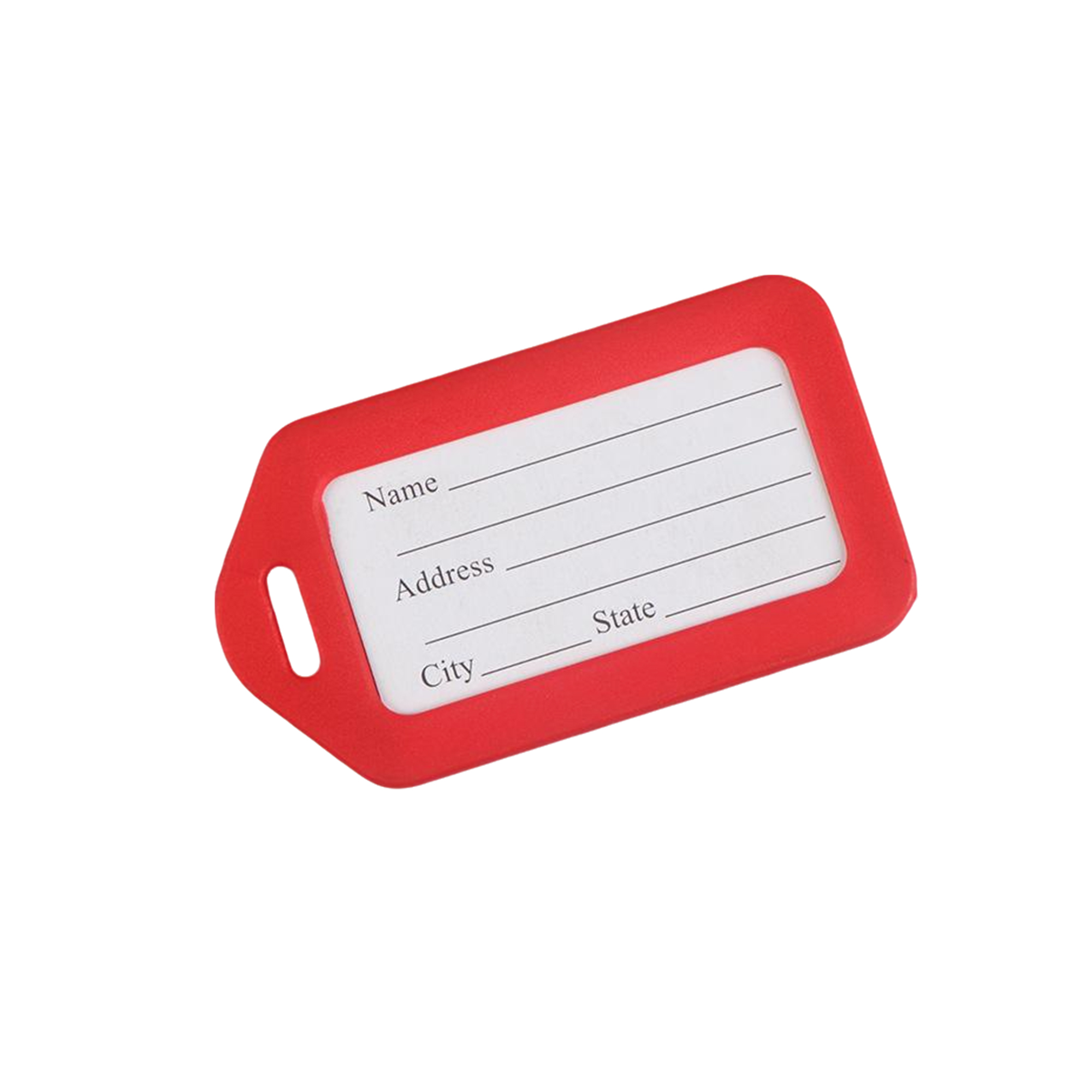 Rigid Plastic Luggage Tag With Steel Cable 3.4 x 2 14