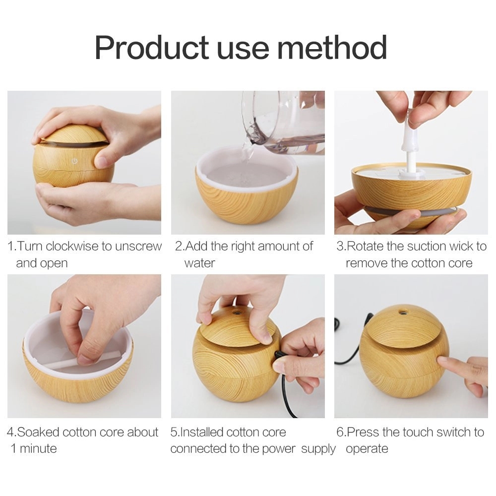 Mini Wooden Grain USB Aroma Humidifier 3