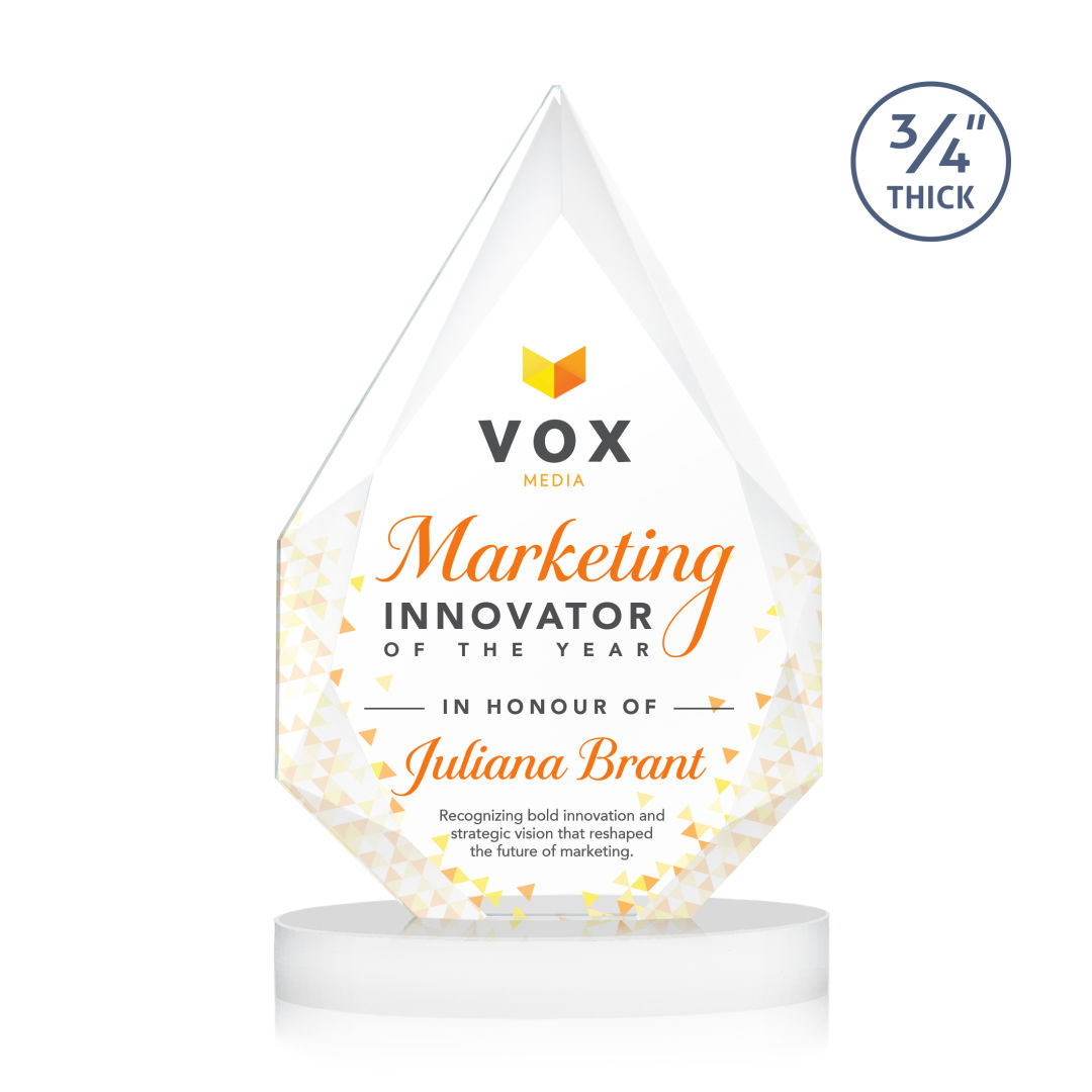 Hawthorne VividPrint™ Award on Alberton Base - White 3