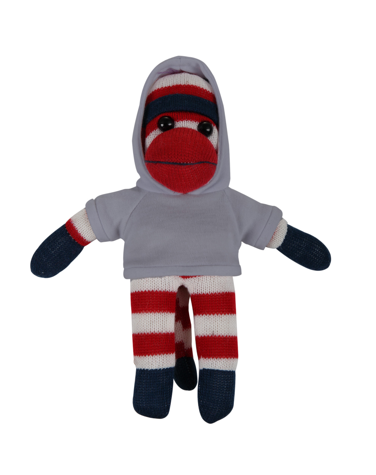 soft plush Patriotic Sock Monkey with hoodie 21