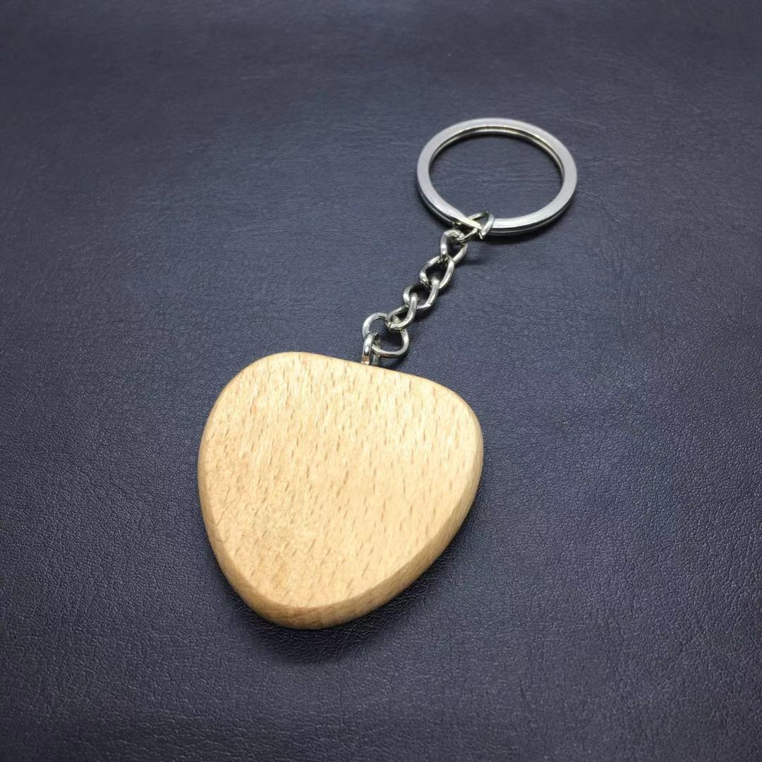 Wood Euro Key Ring 6