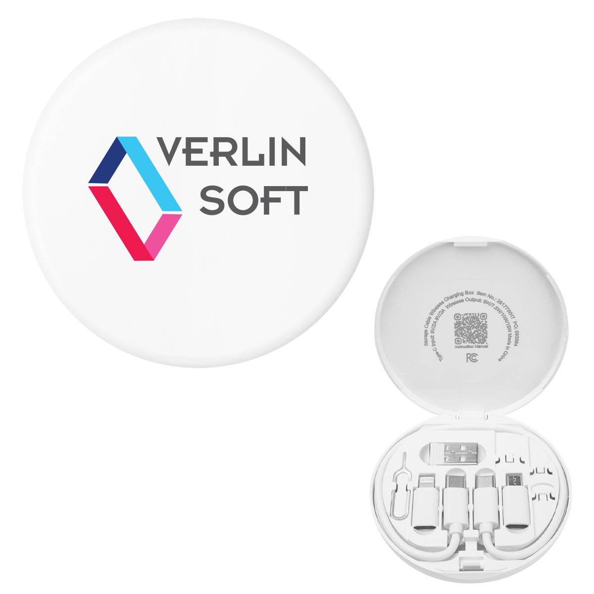 Charging Cord & Adapter Set In Wireless Charging Case 15