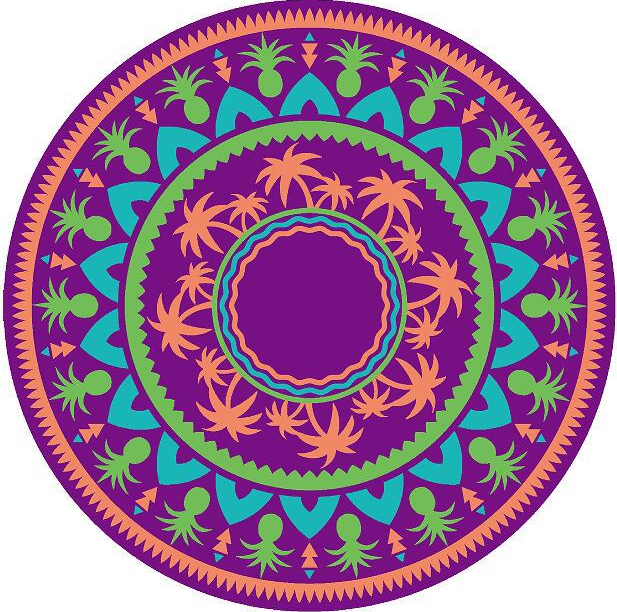 Large Microfiber Printed Round Beach Towels 2