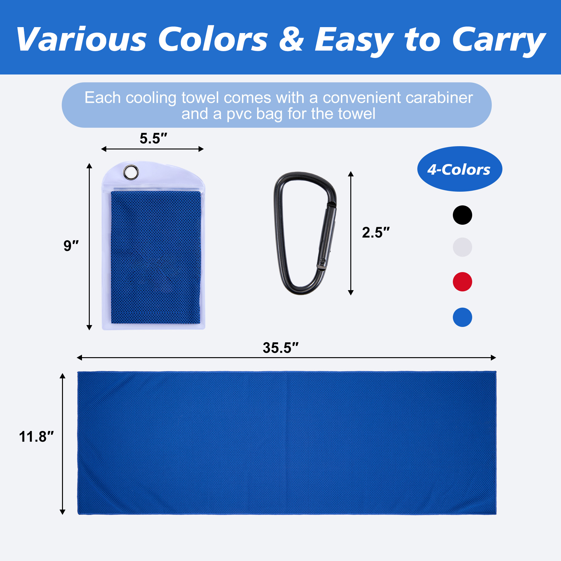 Breathable Cooling Towel With PVC Zip Pocket 16