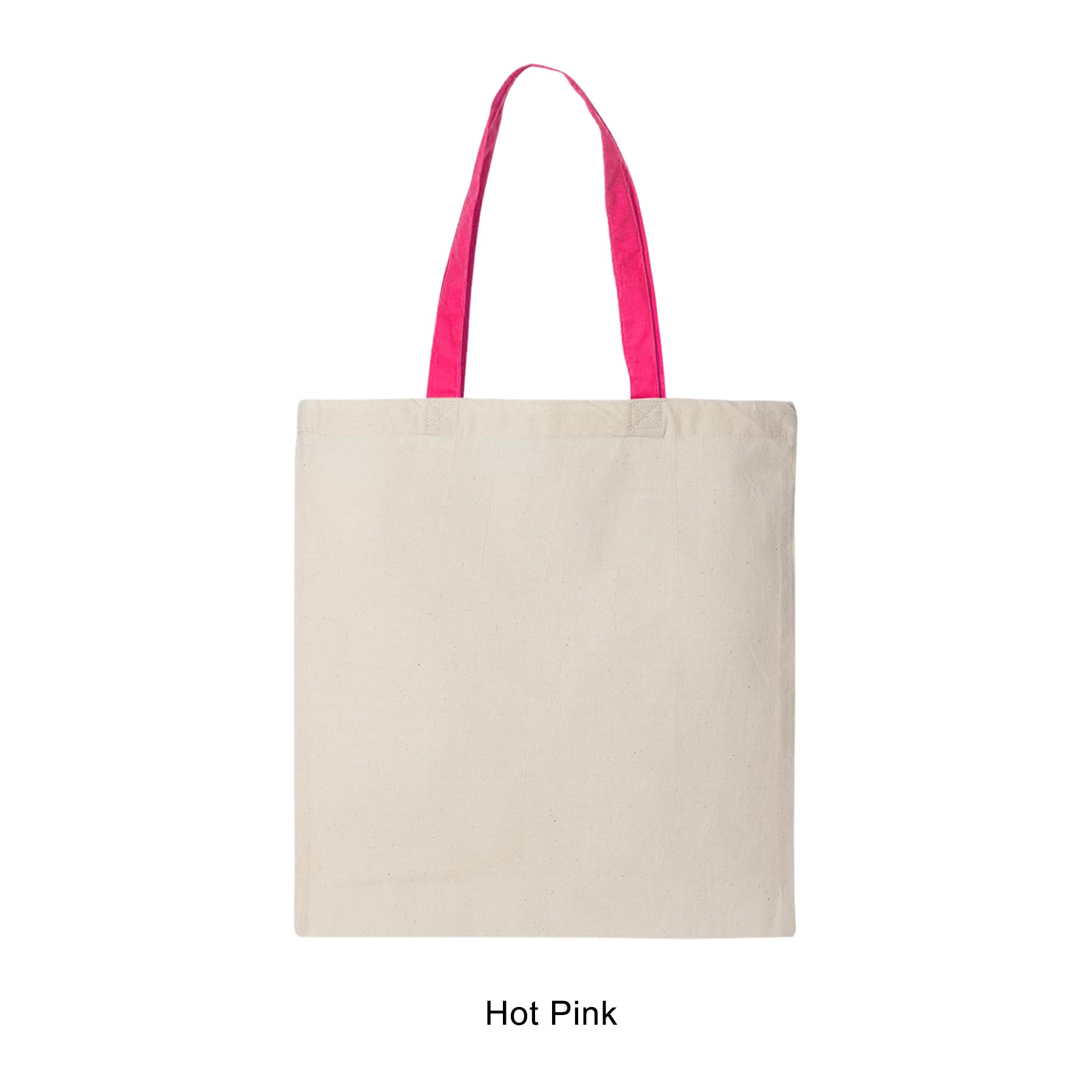 6 oz. 100% Cotton Canvas Tote Bag with Color Handle 7