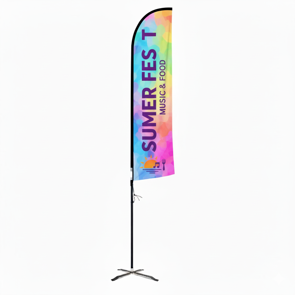 Flex Banner™ Evo™ Feather Flag Kit, Single-Sided 15' Outdoor Banner 4