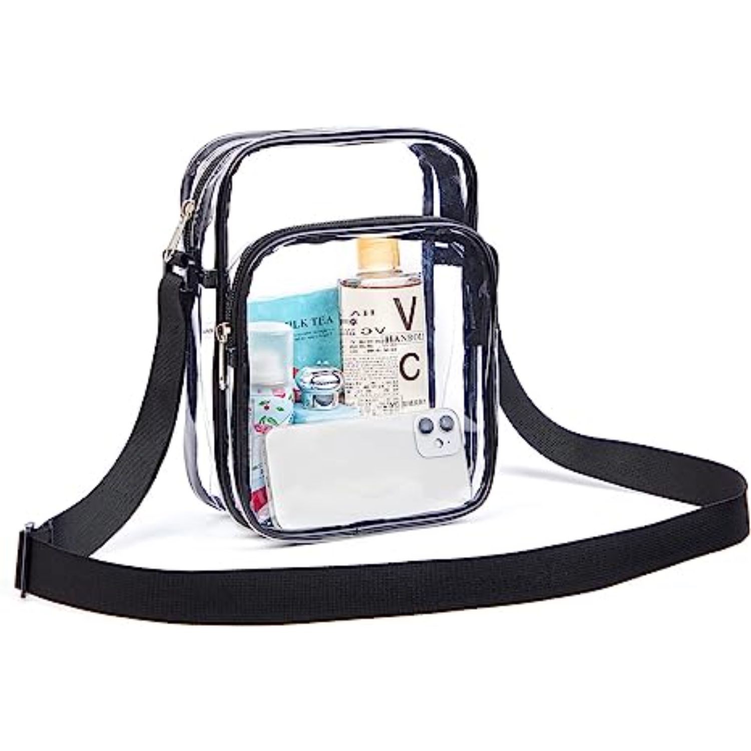 Clear PVC Crossbody Messenger Shoulder Bag with Adjustable Strap 9