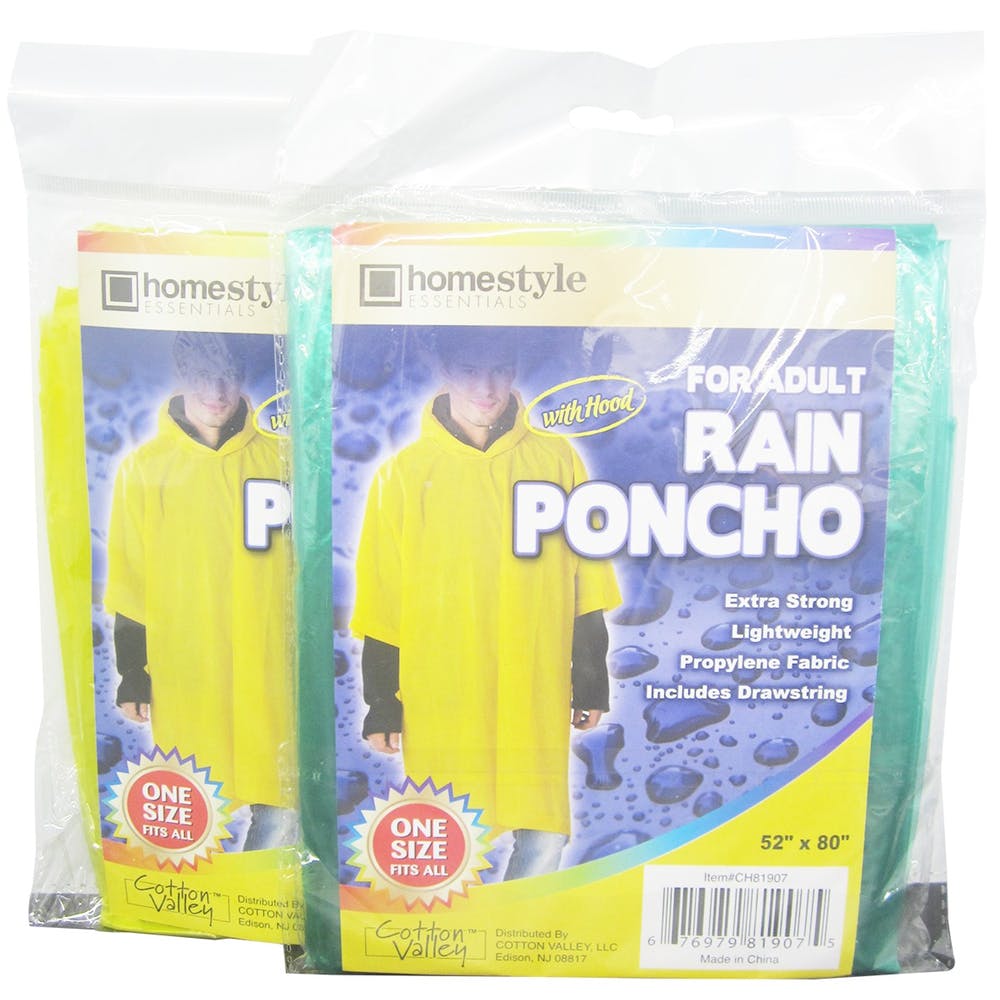 Adult Rain Ponchos Assorted Colors 2
