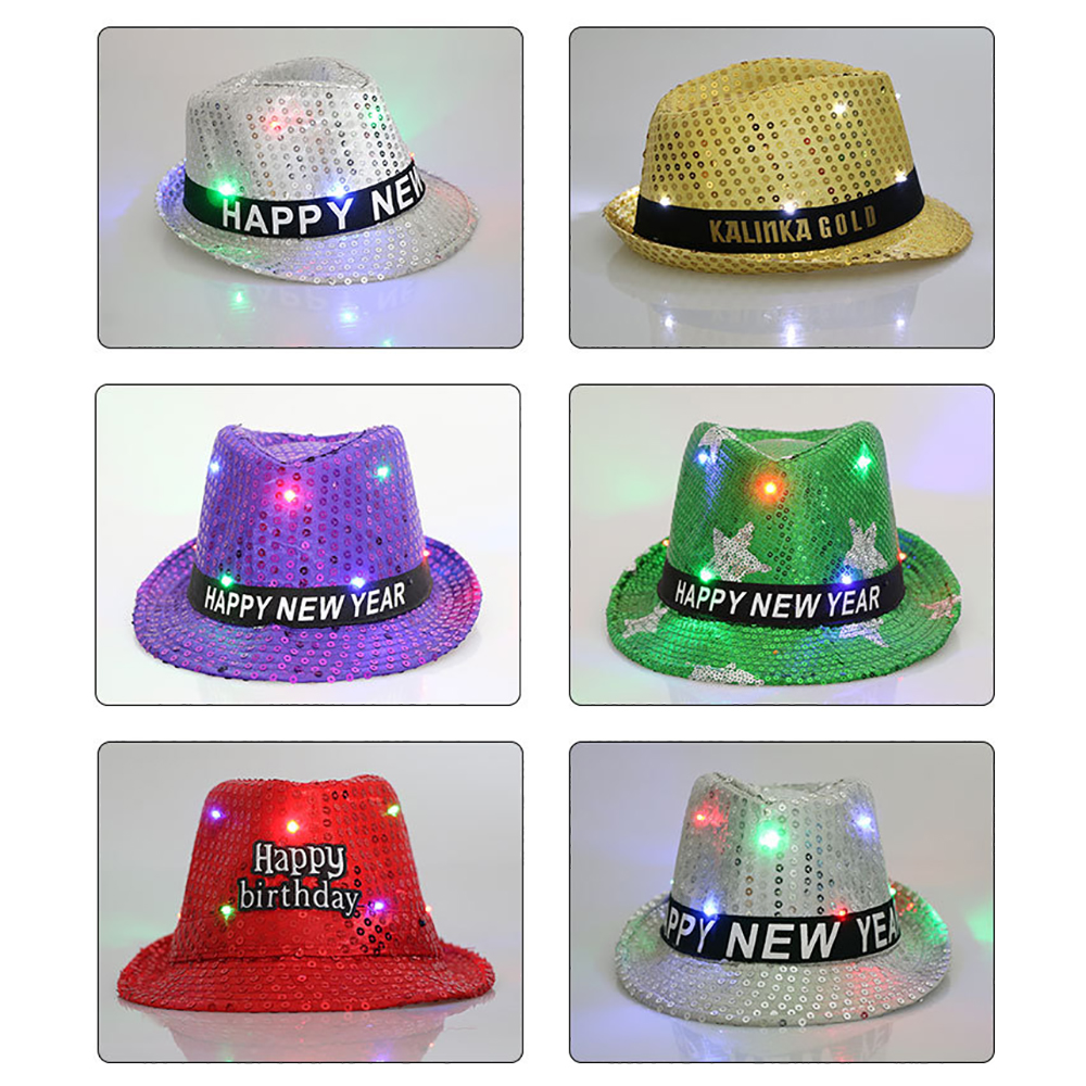 LED Luminous Sequin Jazz Hat 2