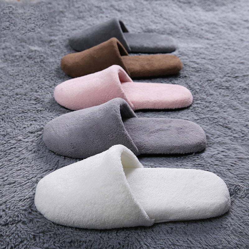 Non-Skid Thicken Coral Fleece Hotel Slippers For Women Men Girls 7