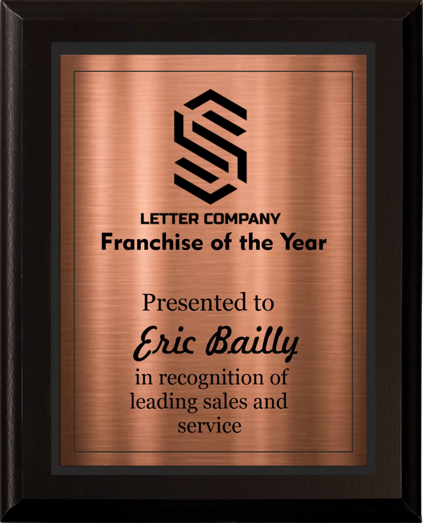 Black Matte Plaque w/ Choice of Double Engraved Plate 5