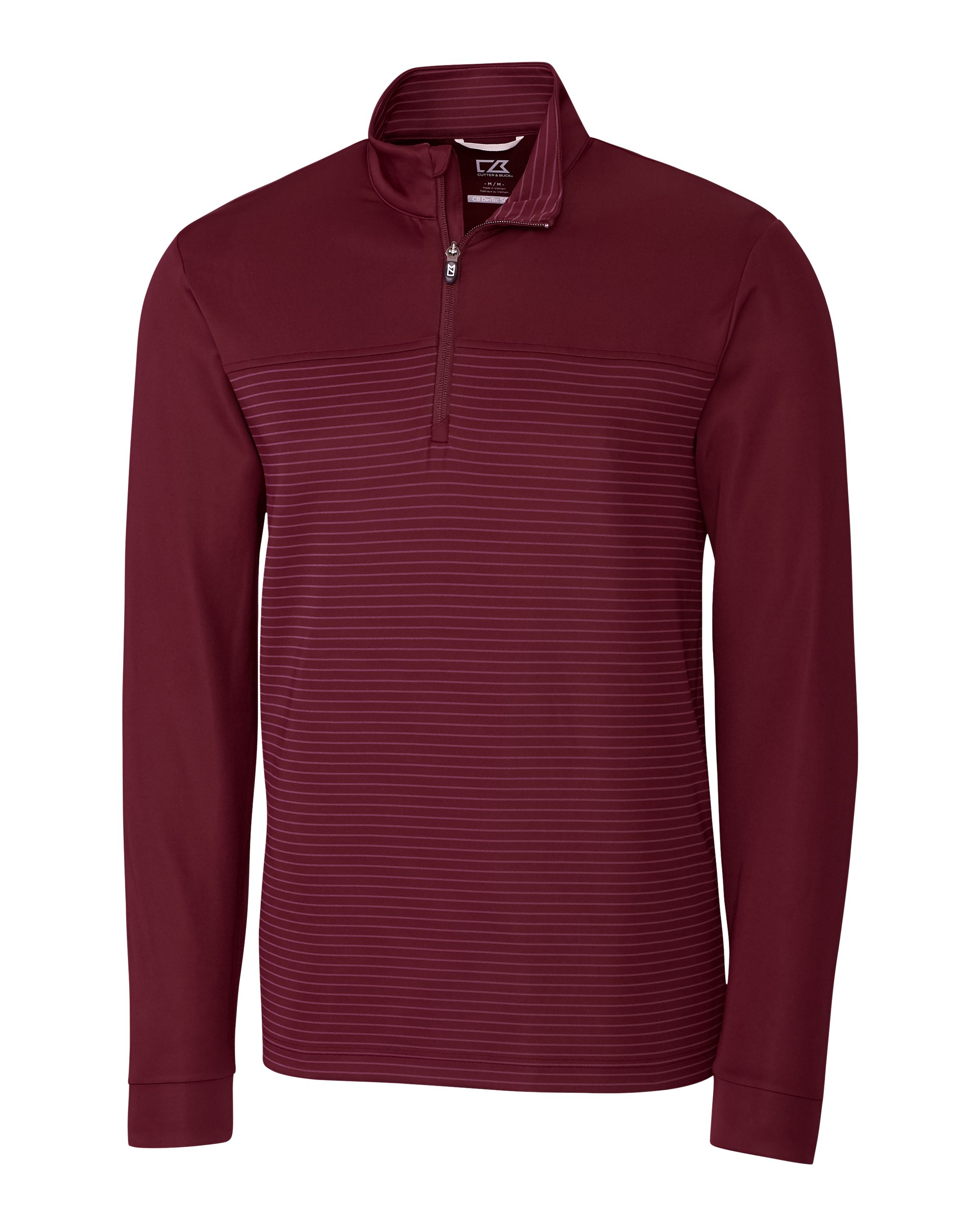 Cutter & Buck Traverse Recycled Smooth Stretch Mens Stripe Quarter Zip Pullover 43
