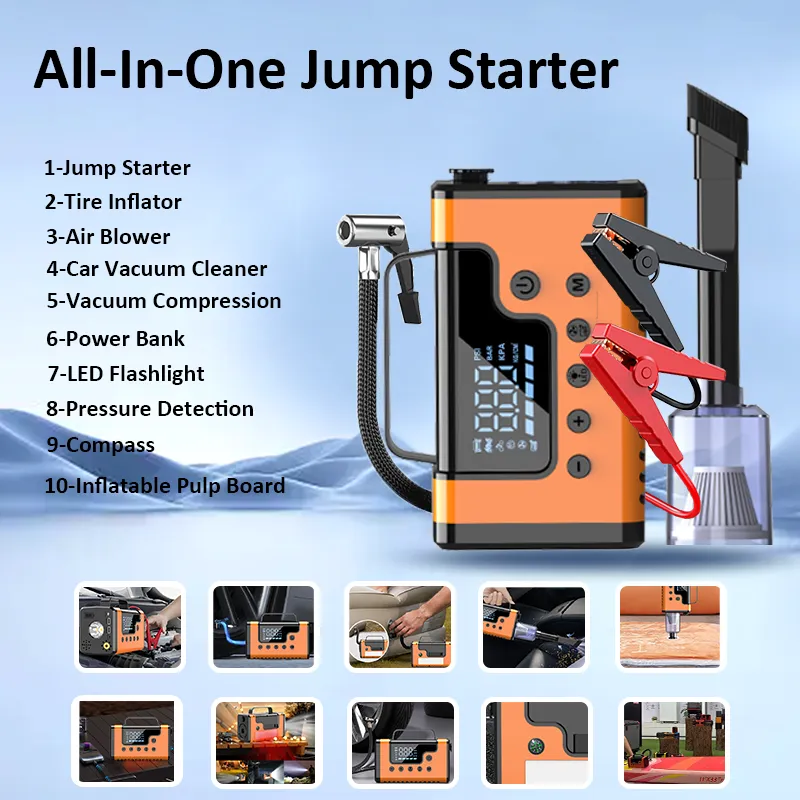8-in-1 Portable Jump Starter/Air Compressor/Blower/Vacuum 2