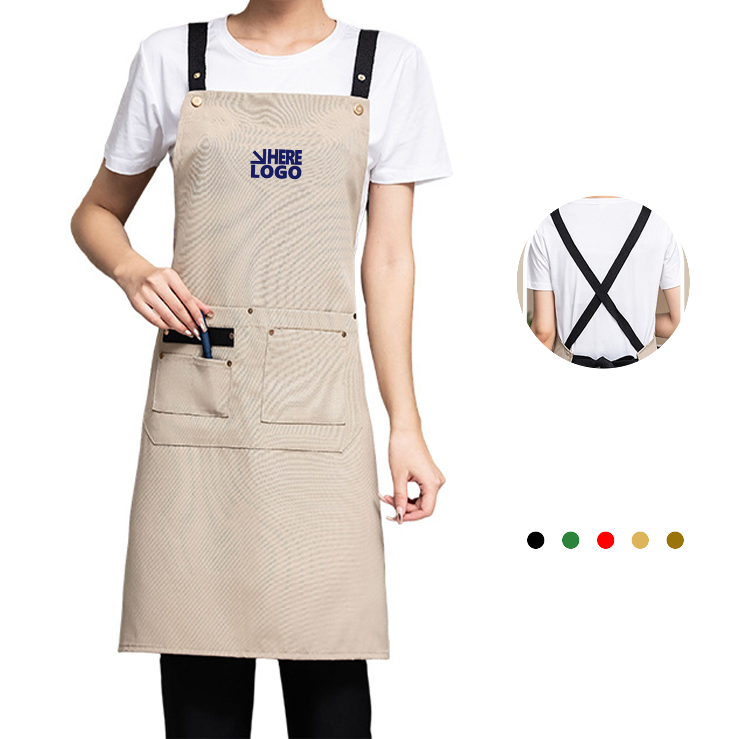Modern Cooking Apron with Multiple Pockets 2