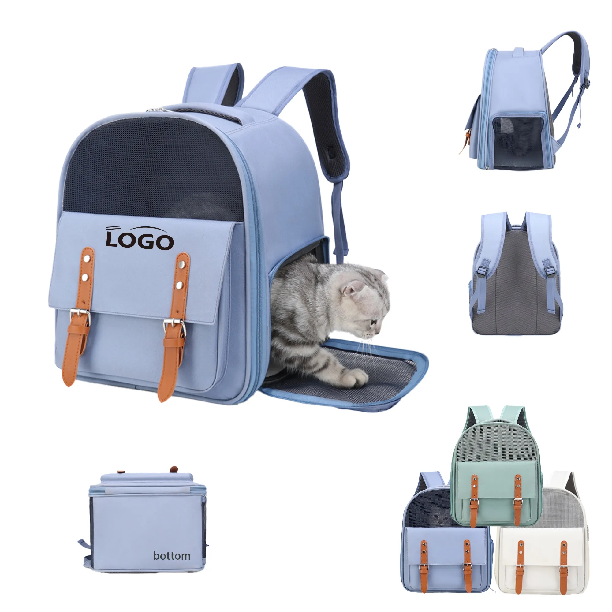 Custom Pet Carrier Backpack with Logo - Mesh Window 6