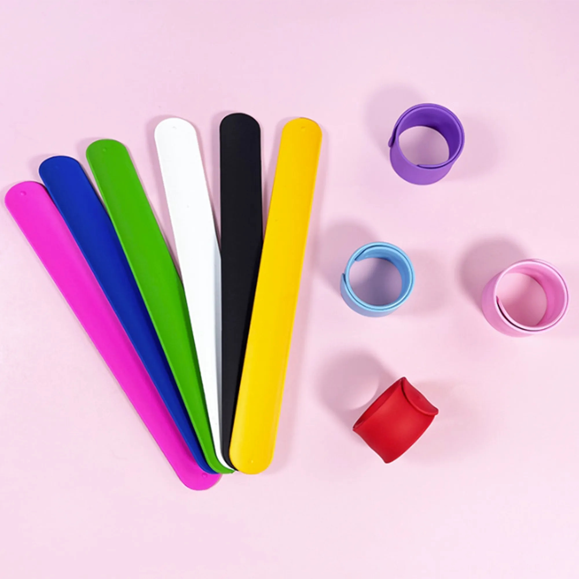 MOQ50 Custom Silicone Slap Bracelets 3