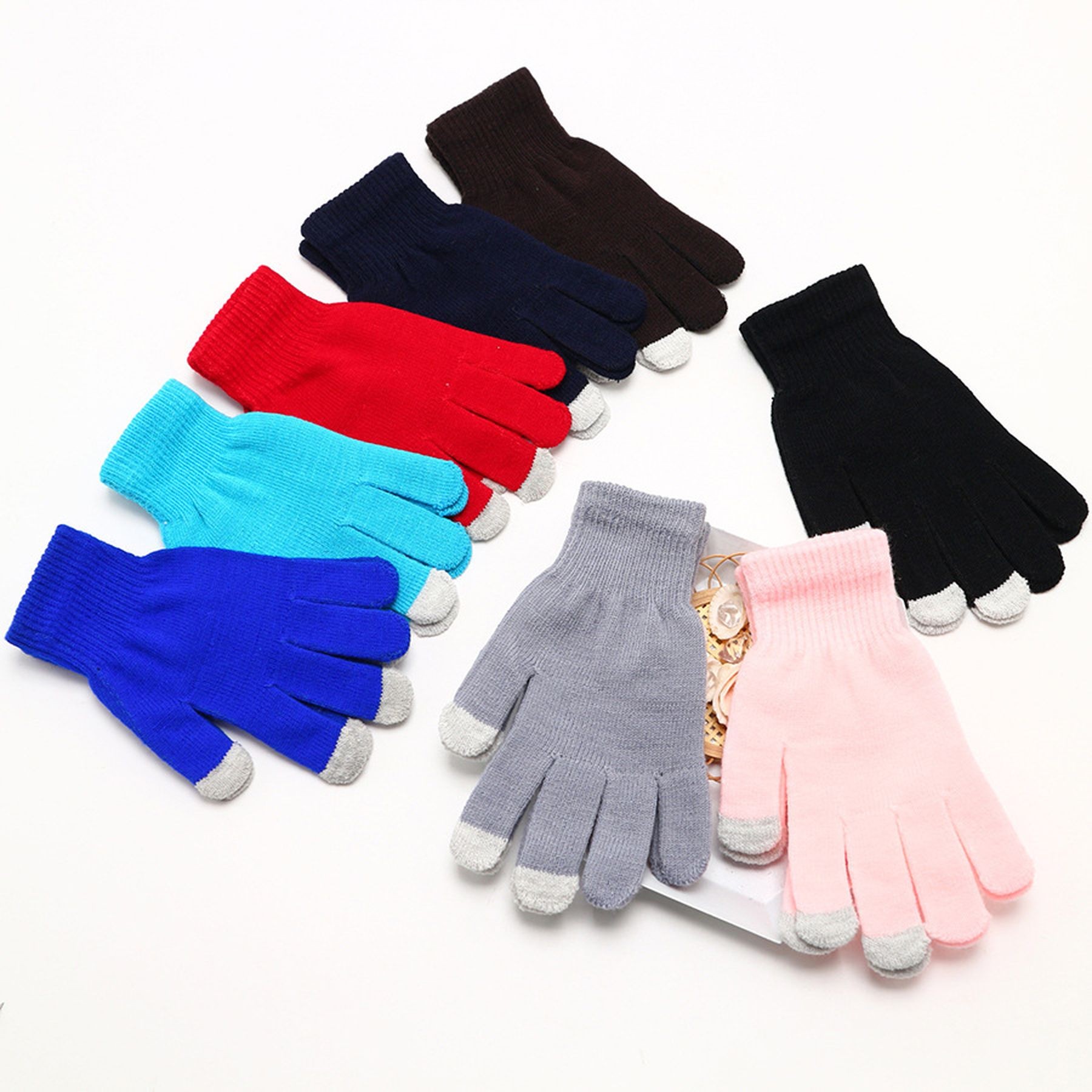 Unisex Knitted Touchscreen Gloves Stretch Texting Mittens 7