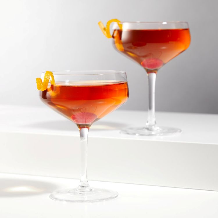 Viski® Raye Angled Crystal Coupe Glass, set of 2 3