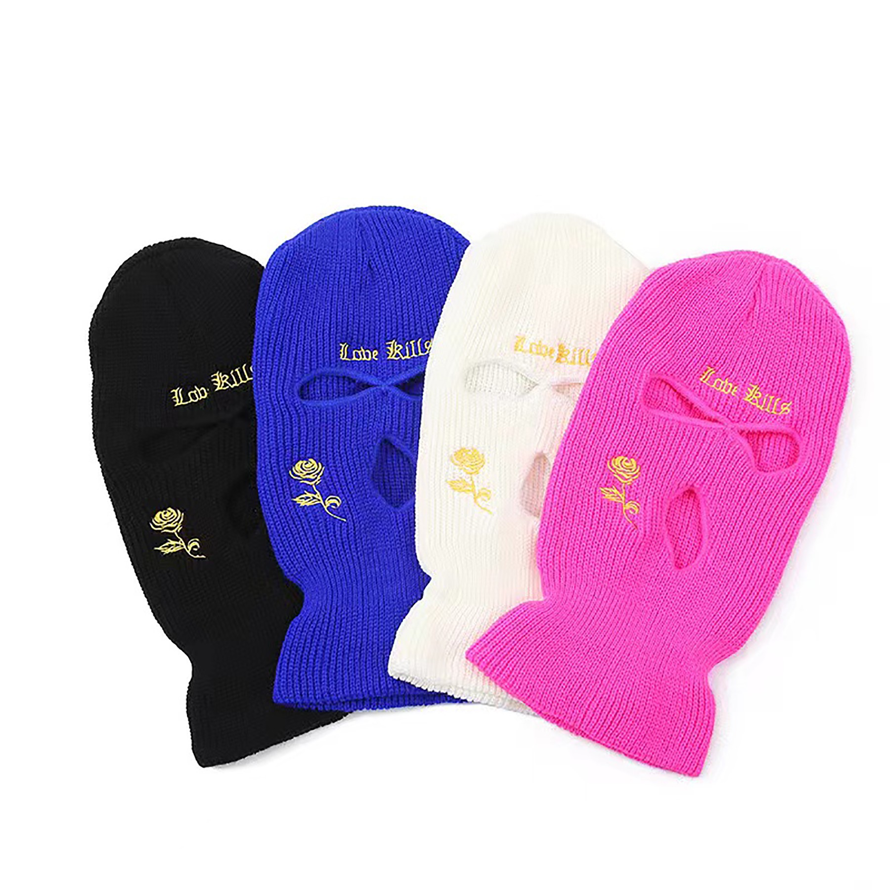 Custom 3 Holes Knitted Ski Mask Neck Gaiter Balaclava 13