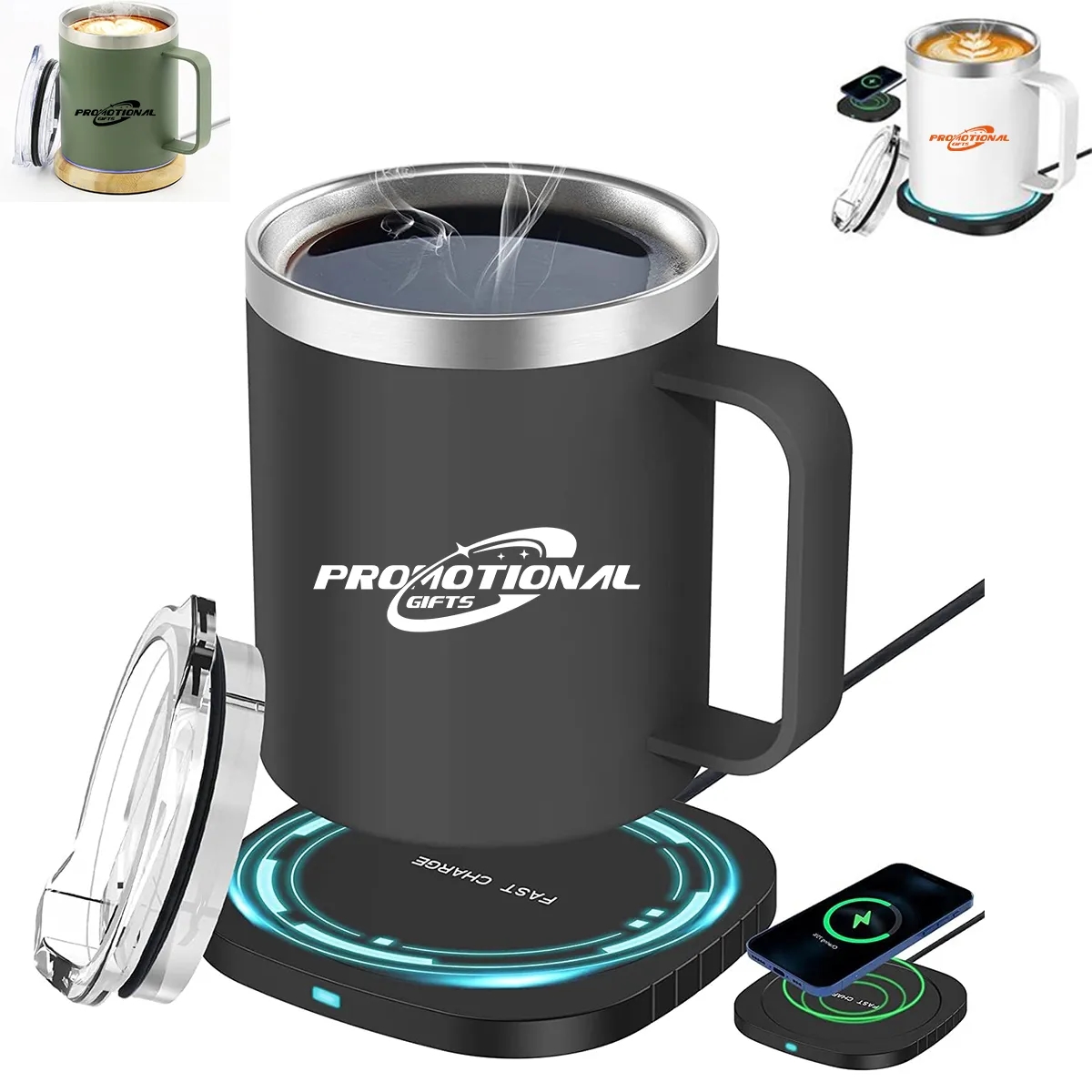 2 in 1 Coffee Mug Warmer Set Wireless Charging 4