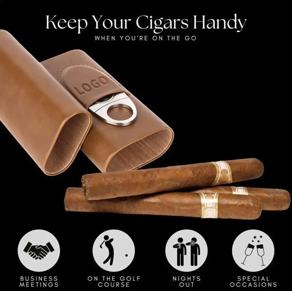 3- Finger Leather Cigar Case 2