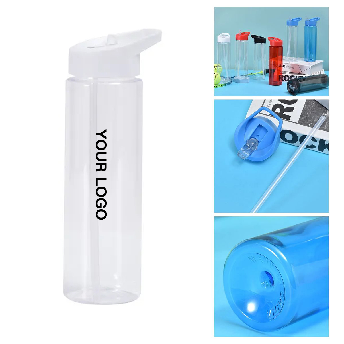 Durable Plastic Sports Water Bottle 2.8x9.6 Inch 4