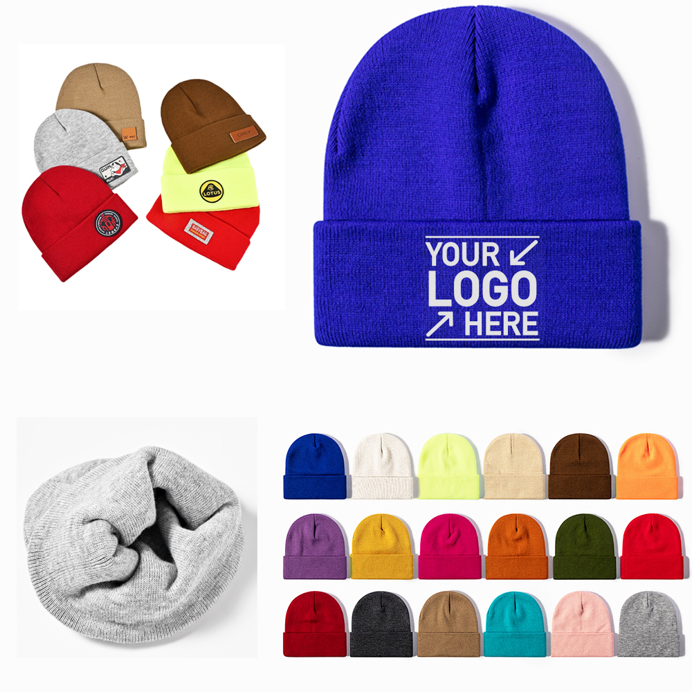 Embroidered Knitted Cuffed Beanie 2