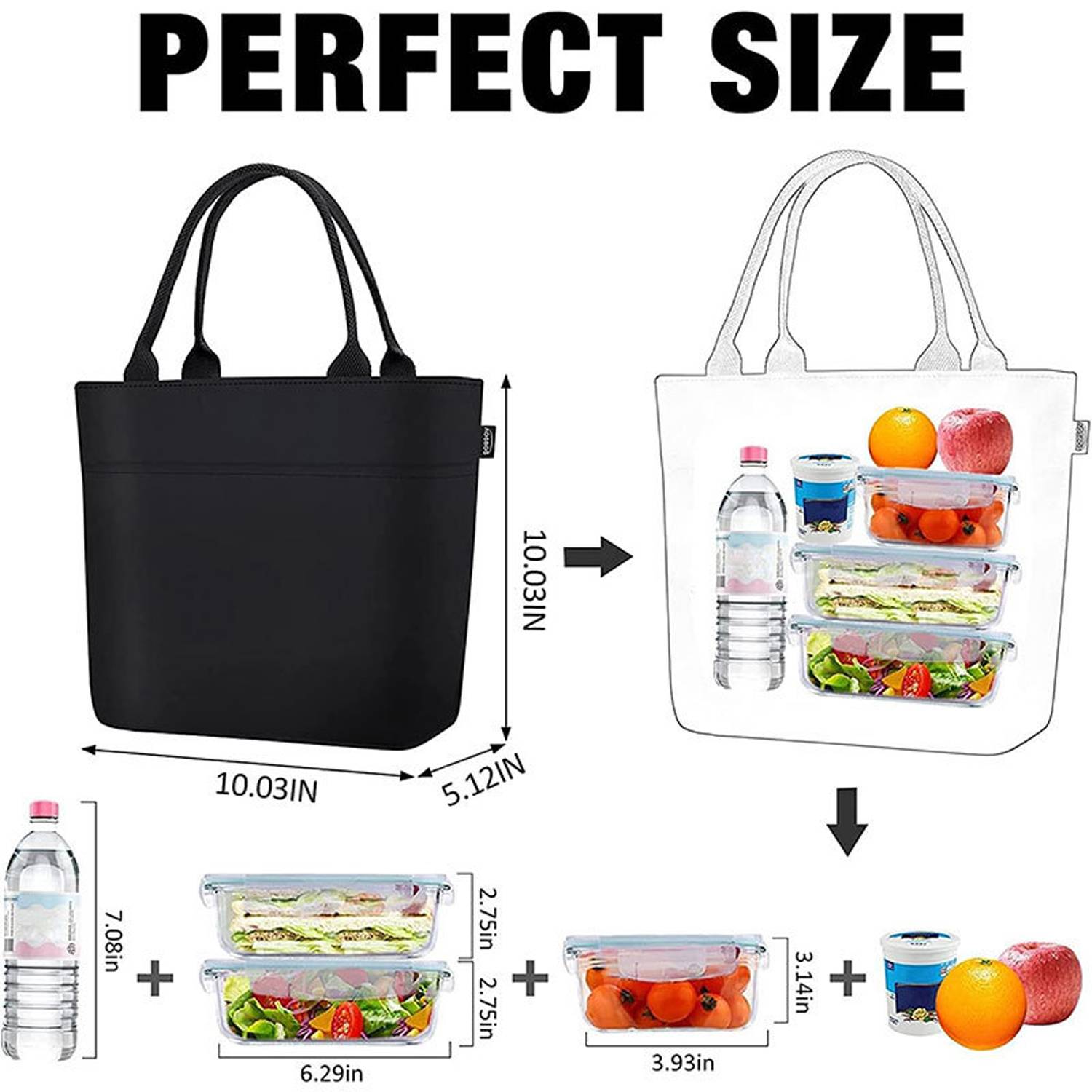 7.5L Waterproof Oxford Cooler Lunch Bag w/Handle for Picnics 6