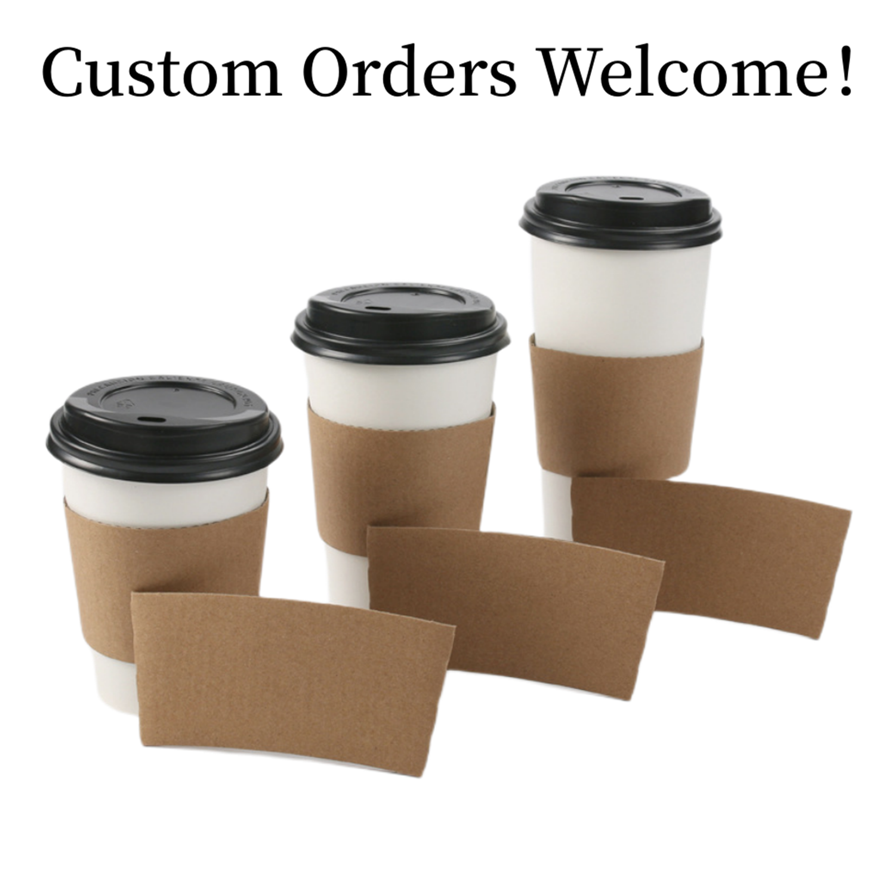 Disposable Paper Anti Scalding Cups Sleeves 8-24Oz 1
